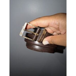 Vintage Christian Dior Belt Brown Split‎ Leather 90/36 Made In Spain *READ*